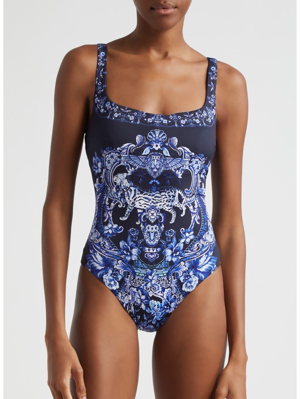 Camilla Black and Blue Embellished swimsuit